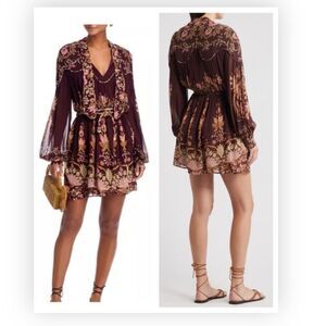 FARM Rio Bella Floral Long Sleeve Minidress JWT